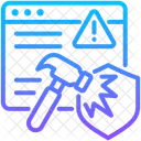 Cyberattaque Crack Avertissement Icon