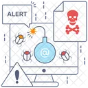 Cyber Bomb Cyber Attack Danger Icon