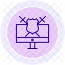 Cyber Defense Line Icon Icon