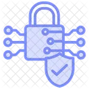 Cyber Lock Duotone Line Icon Icon