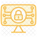 Cyber Lockdown Duotone Line Icon Icon