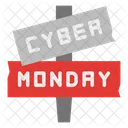 Cyber Monday Sign Black Friday Icon