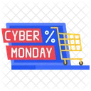 Cyber Monday Einkaufsrabatt Einkaufsangebot Symbol