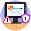Cybersecurity Cyber Protection System Alert Icon