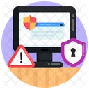 Cybersecurity Cyber Protection System Alert Icône
