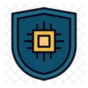 Cyber Security Shield Chip Icon