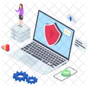 사이버 보안 사이버 보호 로그인 보안 아이콘