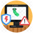 Cyber Virus Cyber Worm Worm Attack Icon