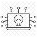 Securite Cyber Attaque Thinline Icon Icône