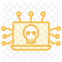 Securite Cyber Attaque Duotone Line Icon Icône