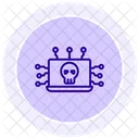 Securite Cyber Attaque Couleur Cercle Icone Icône