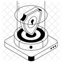 Cybersecurity Hologram Shield Defense Icon