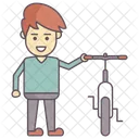 Cyclist Cycling Boy Icon