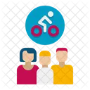 Cyclist Family  Icon