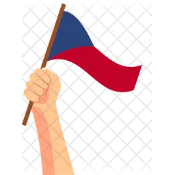 Czech republic hand holding Flag Icon
