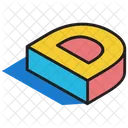 3 D D 3 D Letter 3 D Alphabet Icon
