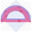 D Scale Protractor Geometry Icon
