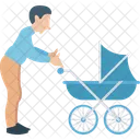 Dad Stroller Father With Infant Icon