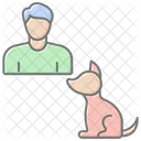 Dad And Dog Lineal Color Icon Icon