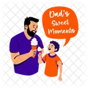 Dad Son Eating Bonding Icon