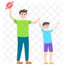 Dad Son Fatherhood Fun Activity Icon