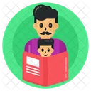 Child Learns Dad Teaching Son Fatherhood Icon