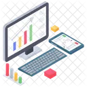 Dados De Negocios Analise On Line Infografico De Negocios Ícone