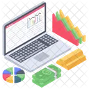 Dados De Negocios Analise On Line Infografico De Negocios Ícone