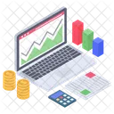 Dados De Negocios Analise On Line Infografico De Negocios Ícone