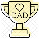Dads Trophy Color Shadow Thinline Icon Icono