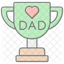 Dads Trophy Lineal Color Icon Icon