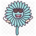 Daisy Cool Expression Floral Character Icon