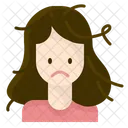 Damage Hair Woman Dry Hair Icon