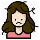 Damage Hair Woman Dry Hair Icon