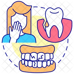 Damaged teeth and gums  Icon