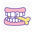 Damaging teeth with hard food  Icon