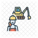 Dame Constructeur Constructeur Employe Icône