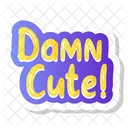 Gradient Text Damn Cute Gradient Sticker Icon