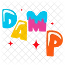 Damp Word Damp Letters Damp Typography Icon