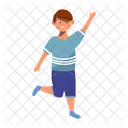 Happy Playful Dancing Boy Cheerful Preschooler Icon
