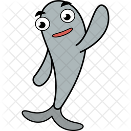 Dancing Fish Icon - Download in Sticker Style Dancing Fish Icon - Download in Sticker Style