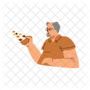 Pizza Homem Idoso Ícone