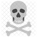 Dangerous Human Skull Crossbones Icon