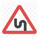 Dangerous Curve Sign Icon