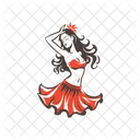 Femme Dansante Personne En Action Femme Excitee Icône
