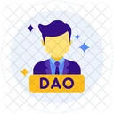Dao Decentralized Autonomous Organization Man Icon