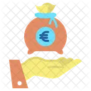 Mano De Bolsa De Dinero Dar Euros Pagar Icono