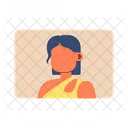 Dark haired woman in stylish crop top  Icon