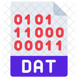 Dat File Icon - Download in Flat Style