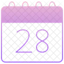 Data 28 Calendario Ícone